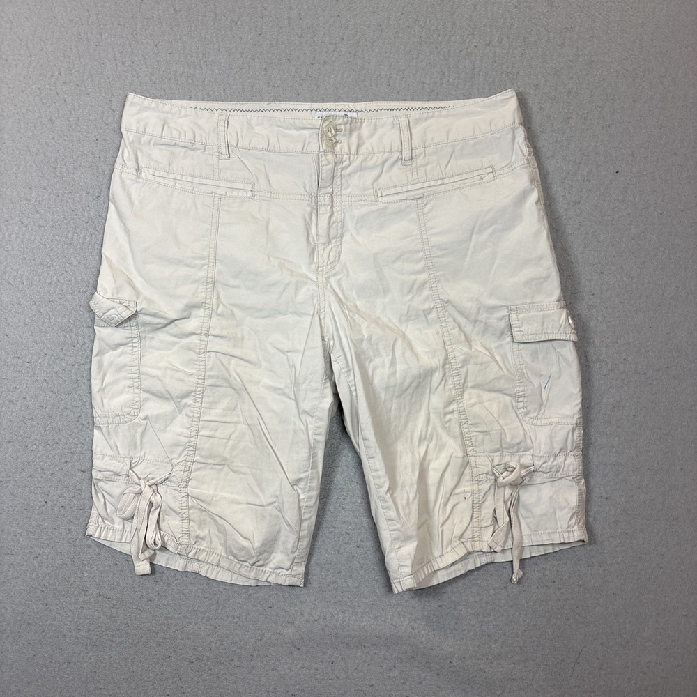 Caribbean Joe Island Supply Co. Women Khaki Beige Cargo Shorts Size 14 Casual